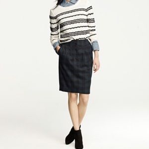 J. Crew Pleated Tartan Pencil Skirt